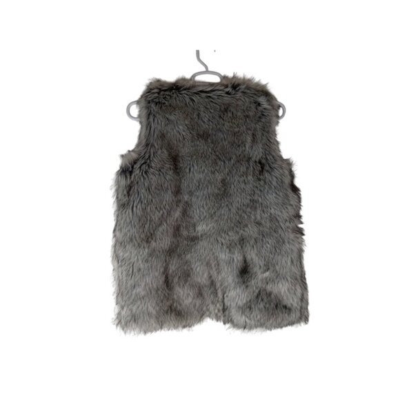 Rachel Zoe Womens Jacket Vest Gray Faux Fur Cardigan Open Front Lined Size L - Picture 5 of 14